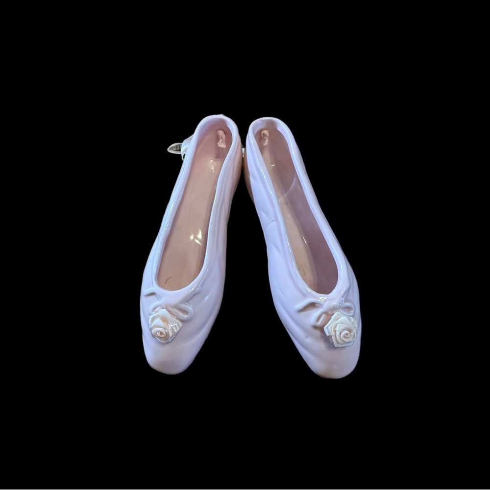 Vintage Pair of Pink Porcelain Ballet Slippers Shoes Wall Decor By Russ 7”